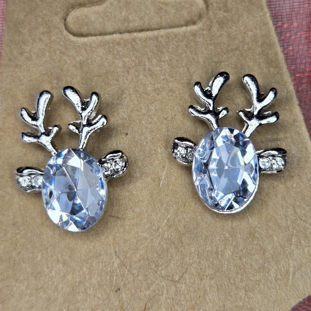Reindeer Clear Earrings